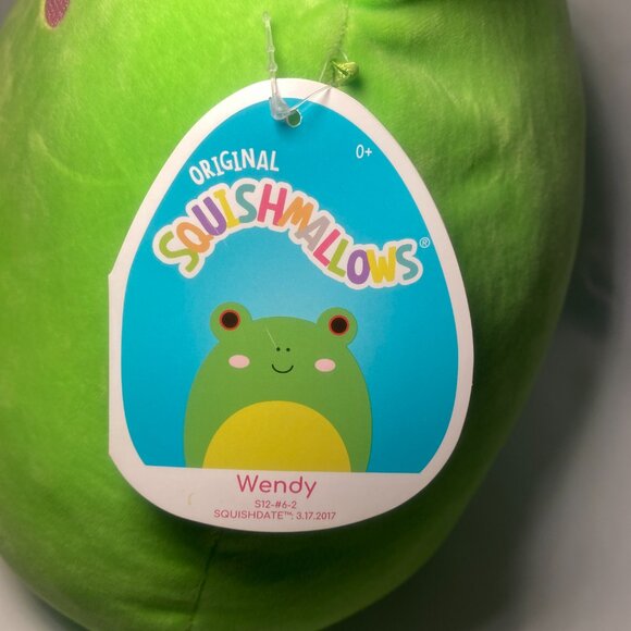 Squishmallows Wendy Frog 12in Green Rare Red Eyes S12-#6-2 Sqdate 3.17.17 NWT - Picture 7 of 12